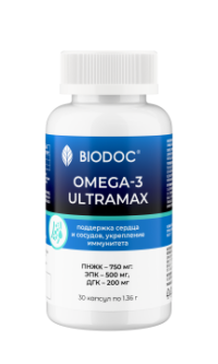 Купить BIODOC OMEGA-3 ULTRAMAX капсулы 30 шт.