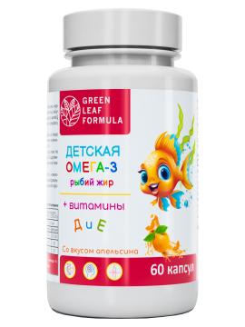 Green Leaf Formula Детская Омега-3 с витаминами E и D со вкусом апельсина капсулы 60 шт. Аптека Оптика ру 4 Купить Green Leaf Formula Детская Омега-3 с витаминами E и D со вкусом апельсина капсулы 60 шт. 4